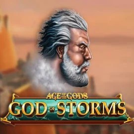 Age Of The Gods: God of Storms online game logo by Playtech on crownplays.it.com