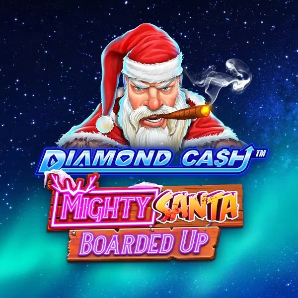 Official Slots logo: Diamond Cash Mighty Santa Boarded Up by Greentube at CrownPlay Casino