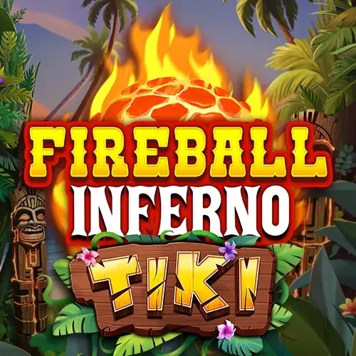 Slots logo of Fireball Inferno Tiki from NetEnt at CrownPlay Casino