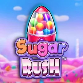 Sugar Rush slot logo by Pragmatic Play at CrownPlay Casino